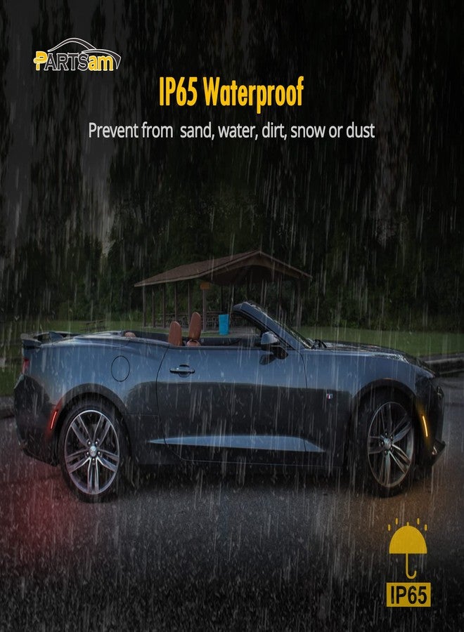 Partsam Smoked Lens LED Side Marker Lights Front Rear Bumper Side Marker Lamps Reflectors Compatible with Camaro 2016-2021,Pack of 4 (2 x Amber, 2 x Red) - Image 4